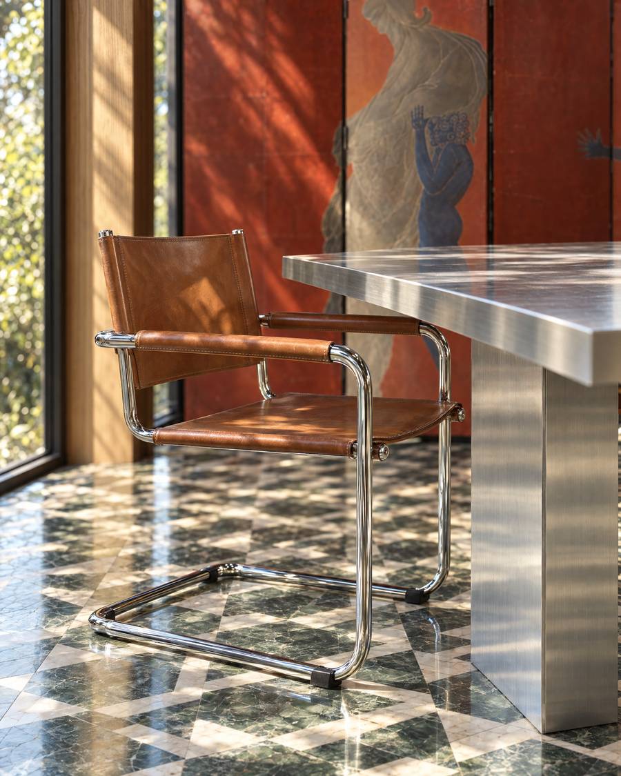 Leather and chrome · the long table, side A, day