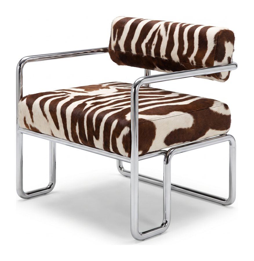 Cowhide tube chair