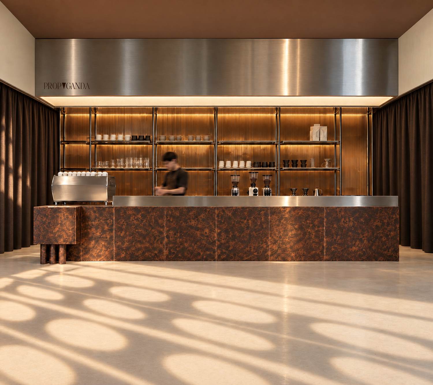 The bar at PROPAGANDA by day